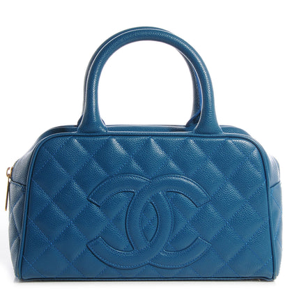 Chanel Caviar Quilted Small Bowler Blue 1 of 6