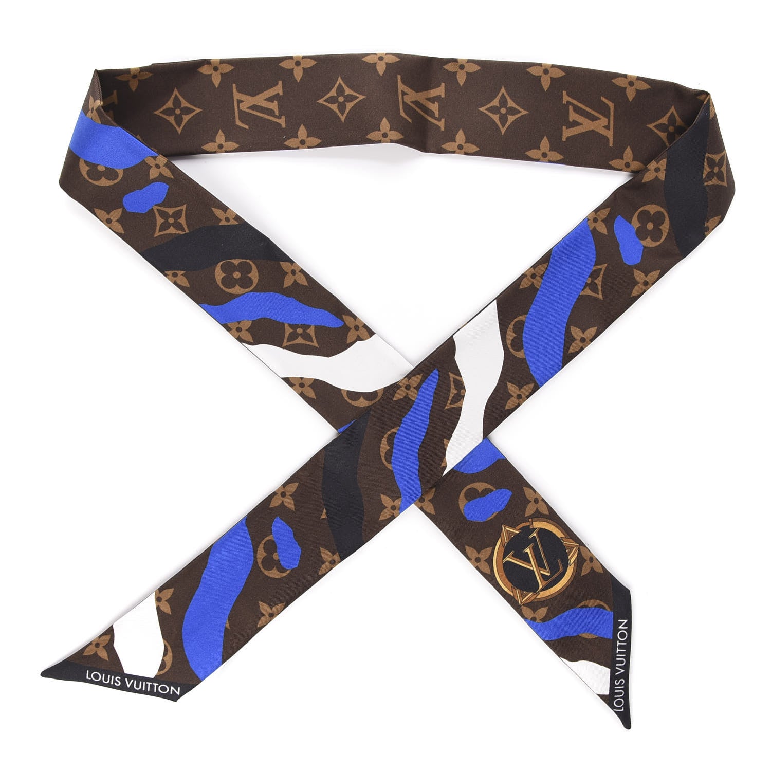 Louis Vuitton X LOL Silk Monogram BB Bandeau Blue Silver 1 of 2