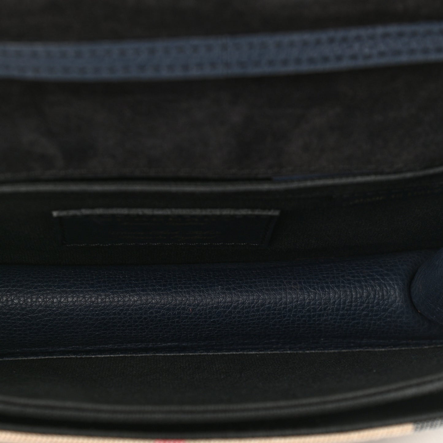 Derby Calfskin House Check Small Macken Crossbody Bag Ink Blue