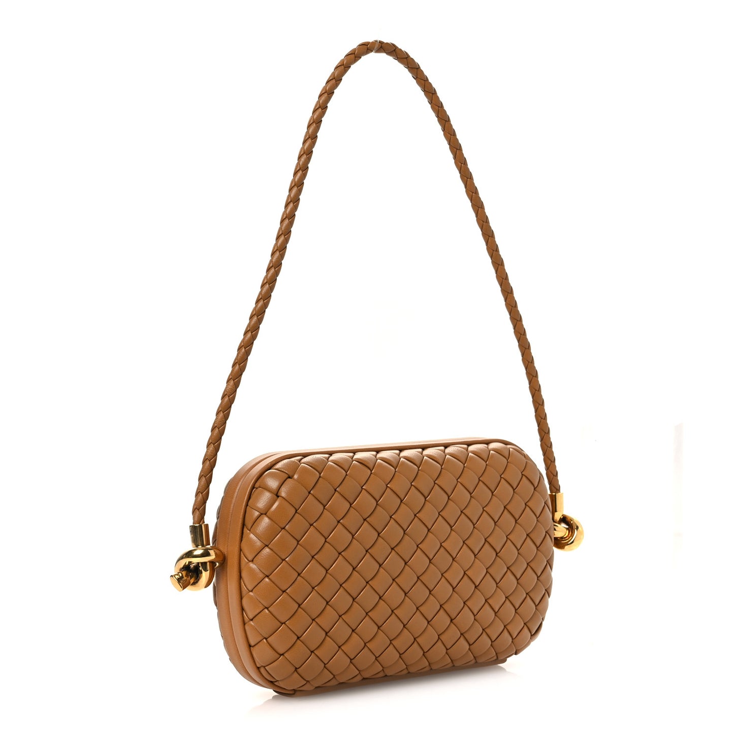 Calfskin Intrecciato Knot On Strap Camel