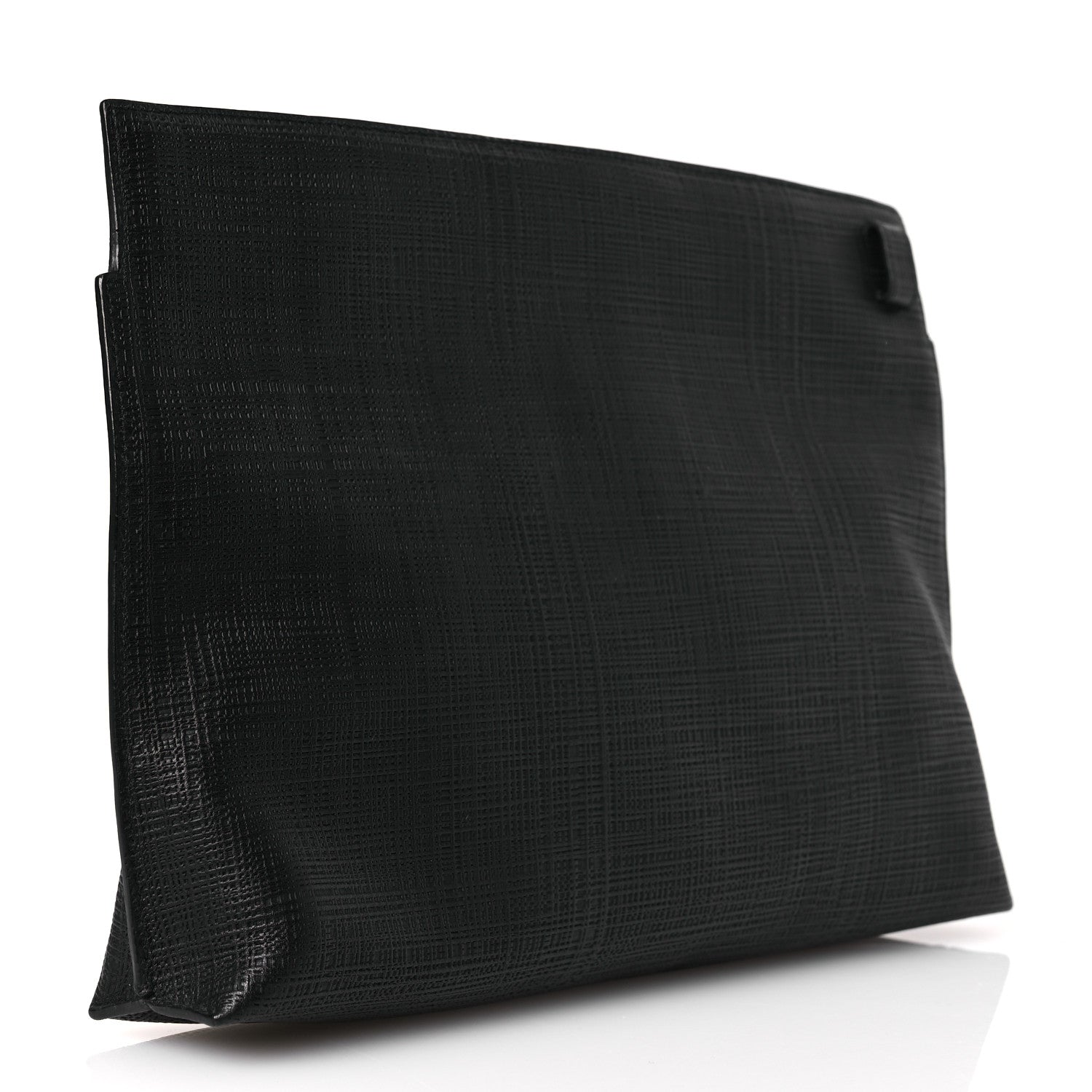 Loewe Calfskin Linen Embossed Large T Pouch Black 3 of 8