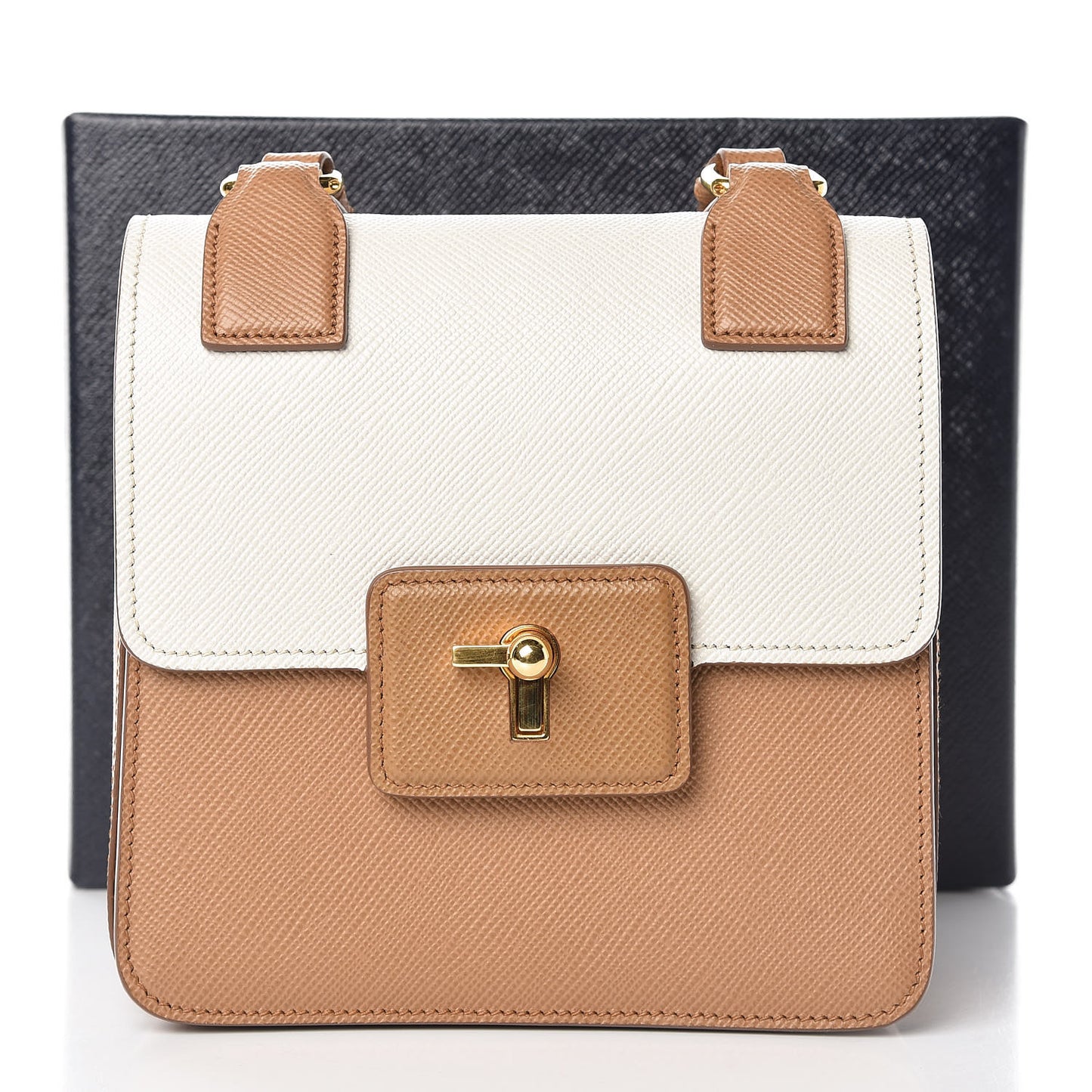 Saffiano Pattina Crossbody Bag Caramel Talco