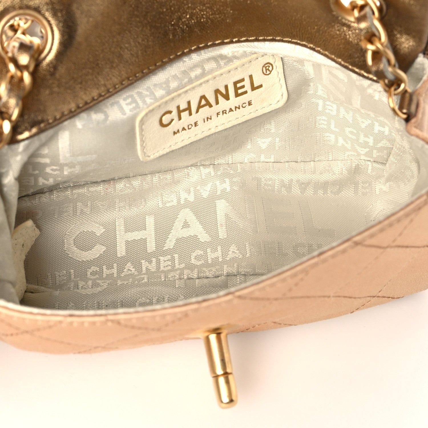 Chanel Satin Quilted Extra Mini Rectangular Flap Gold 5 of 10