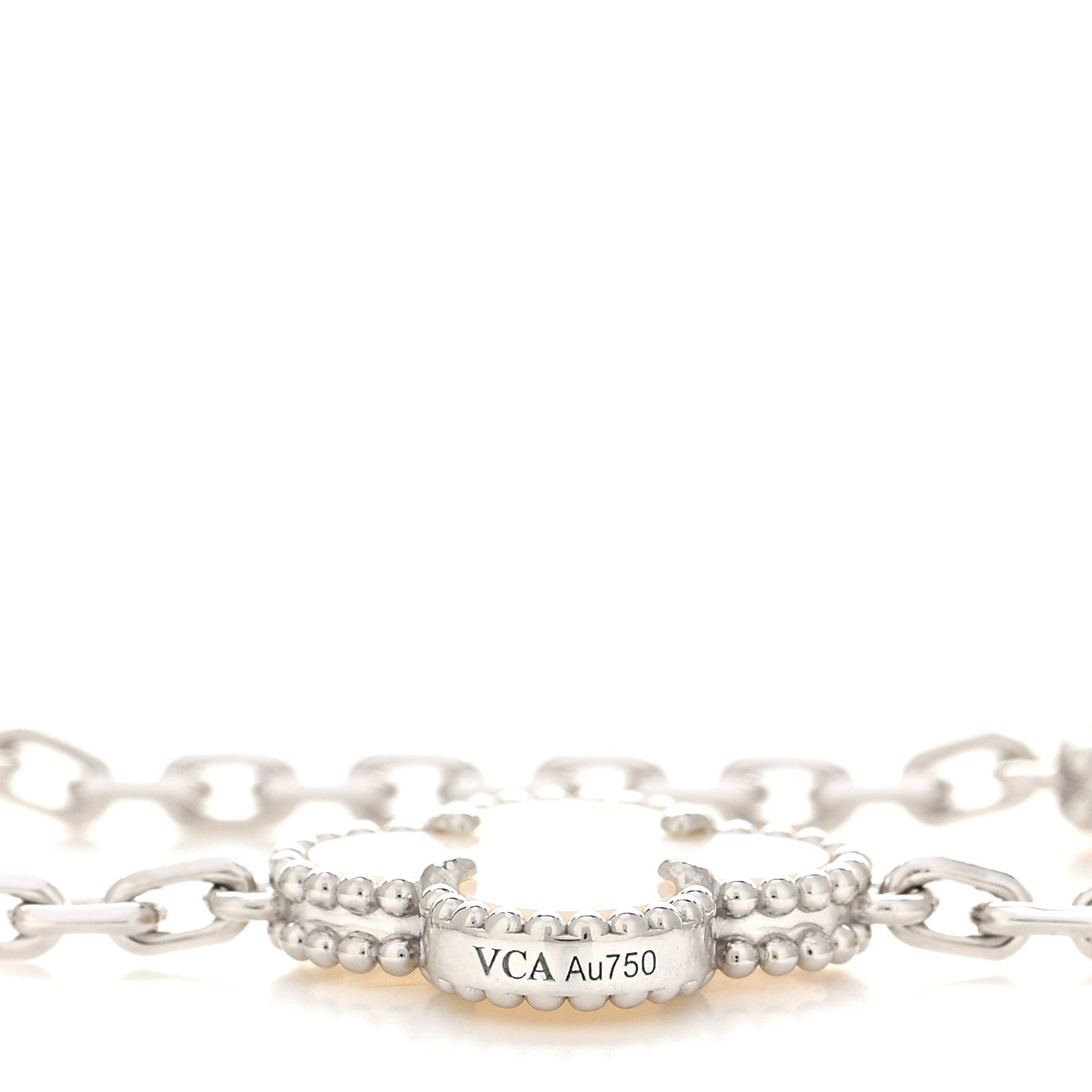 Van Cleef & Arpels 18K White Gold Mother of Pearl 20 Motifs Vintage Alhambra Necklace 5 of 6
