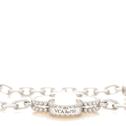 Van Cleef & Arpels 18K White Gold Mother of Pearl 20 Motifs Vintage Alhambra Necklace 5 of 6