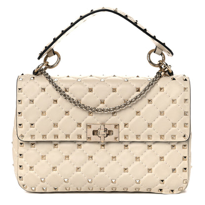 Valentino Garavani Nappa Medium Rockstud Spike Shoulder Bag Light Ivory 1 of 17