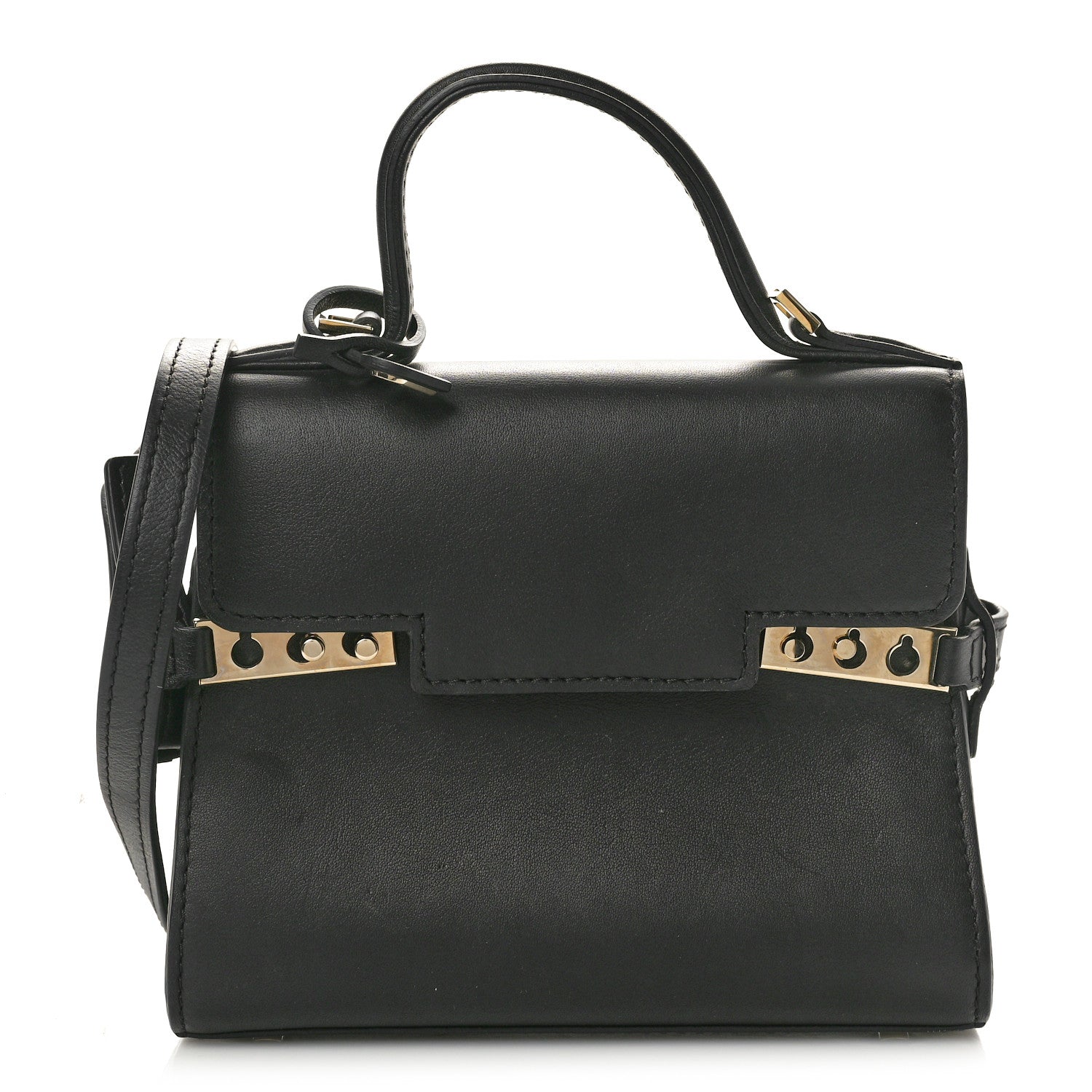 Delvaux Smooth Calfskin Micro Tempete Satchel Black 1 of 11