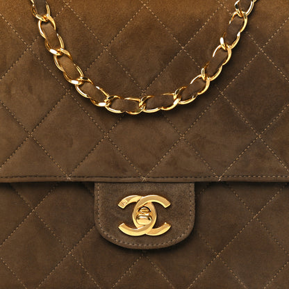 Chanel Suede Quilted Medium Single Flap Brown 7 of 9