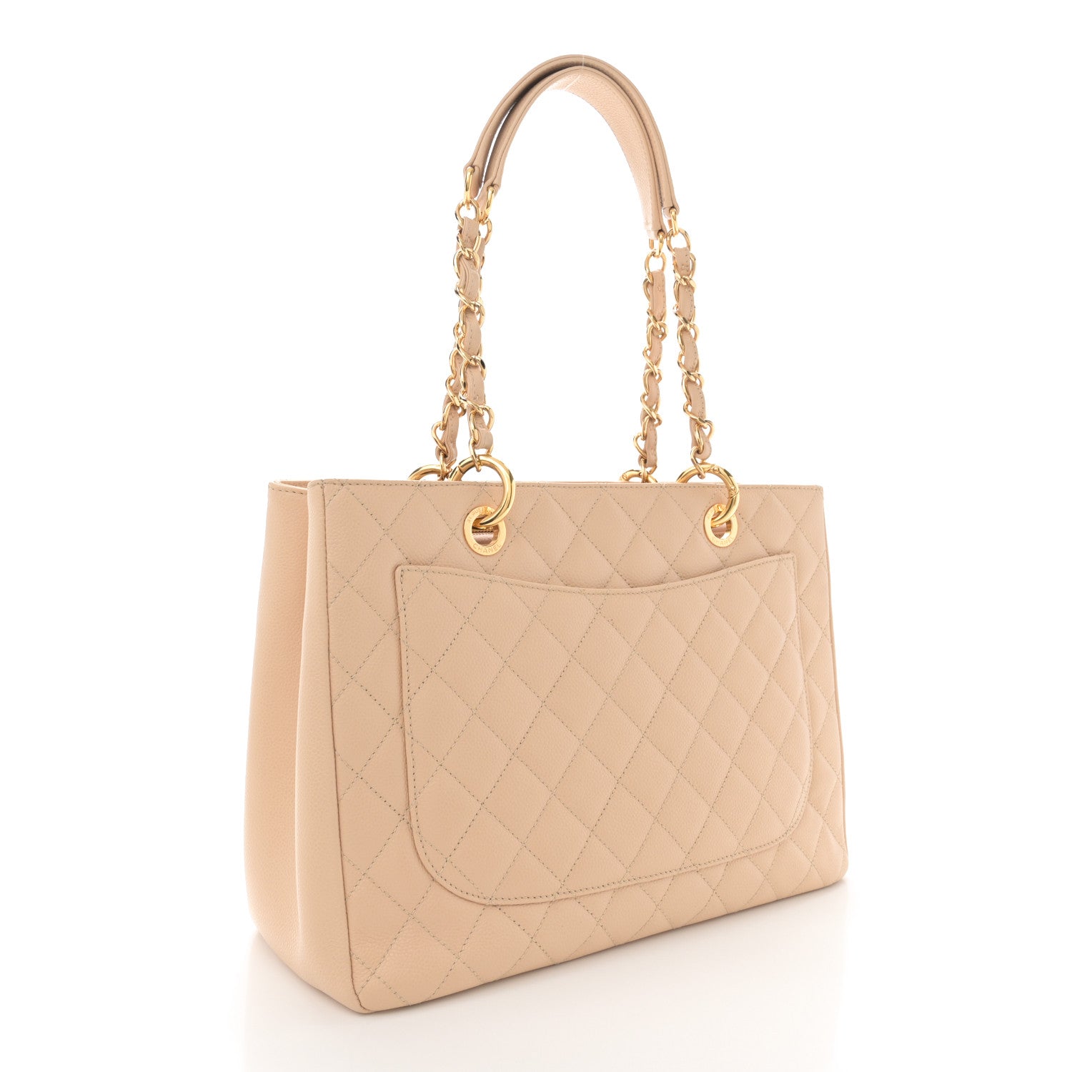 Chanel Caviar Quilted Grand Shopping Tote GST Beige Clair 3 of 10