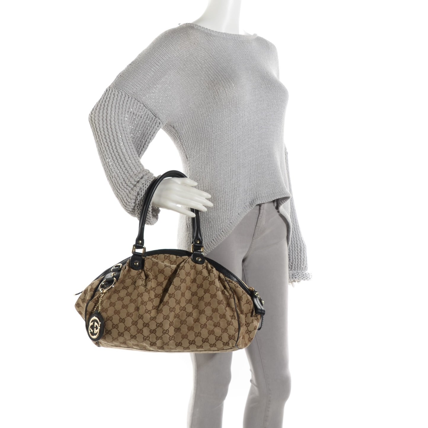 Monogram Medium Sukey Boston Bag Black