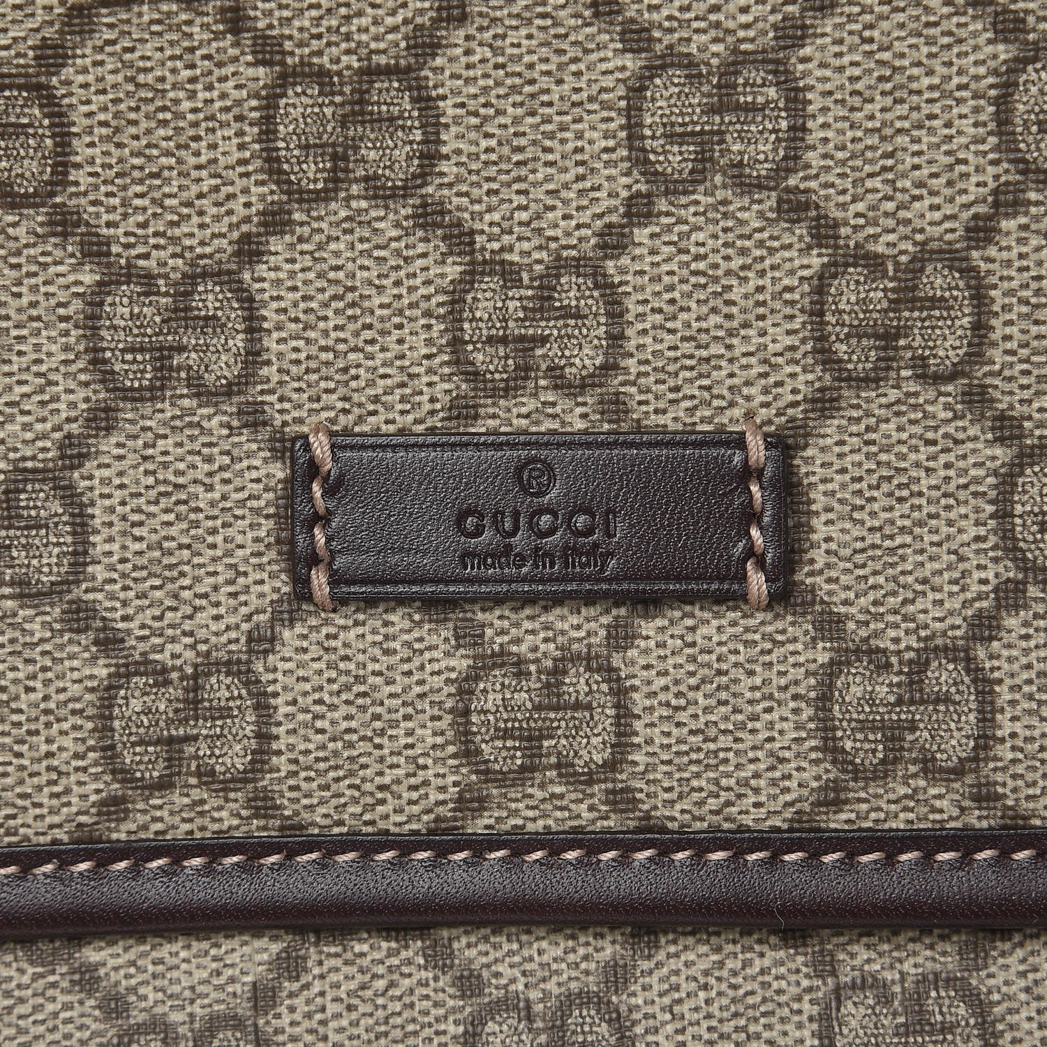 Gucci GG Supreme Monogram Selleria Calfskin Small Flap Messenger Bag Beige Ebony Cocoa Dark Chocolate 6 of 8