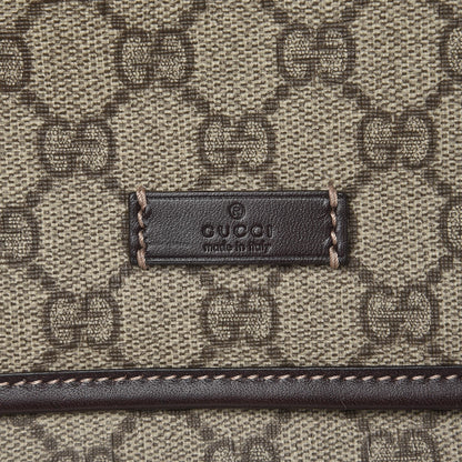Gucci GG Supreme Monogram Selleria Calfskin Small Flap Messenger Bag Beige Ebony Cocoa Dark Chocolate 6 of 8
