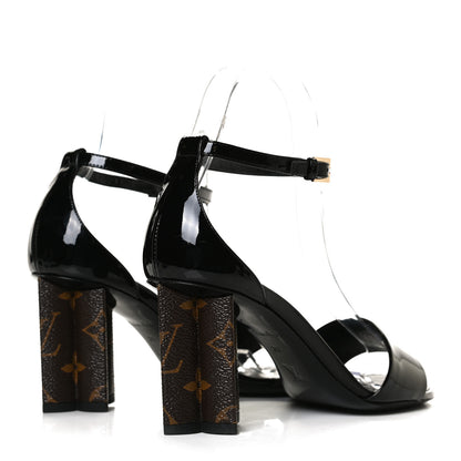 Louis Vuitton Patent Monogram Silhouette Sandals 36 Black 4 of 13