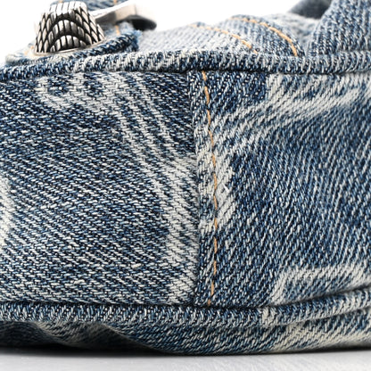 Balenciaga Bleached Denim BB Monogram Le Cagole Mini Purse With Chain Blue 10 of 11