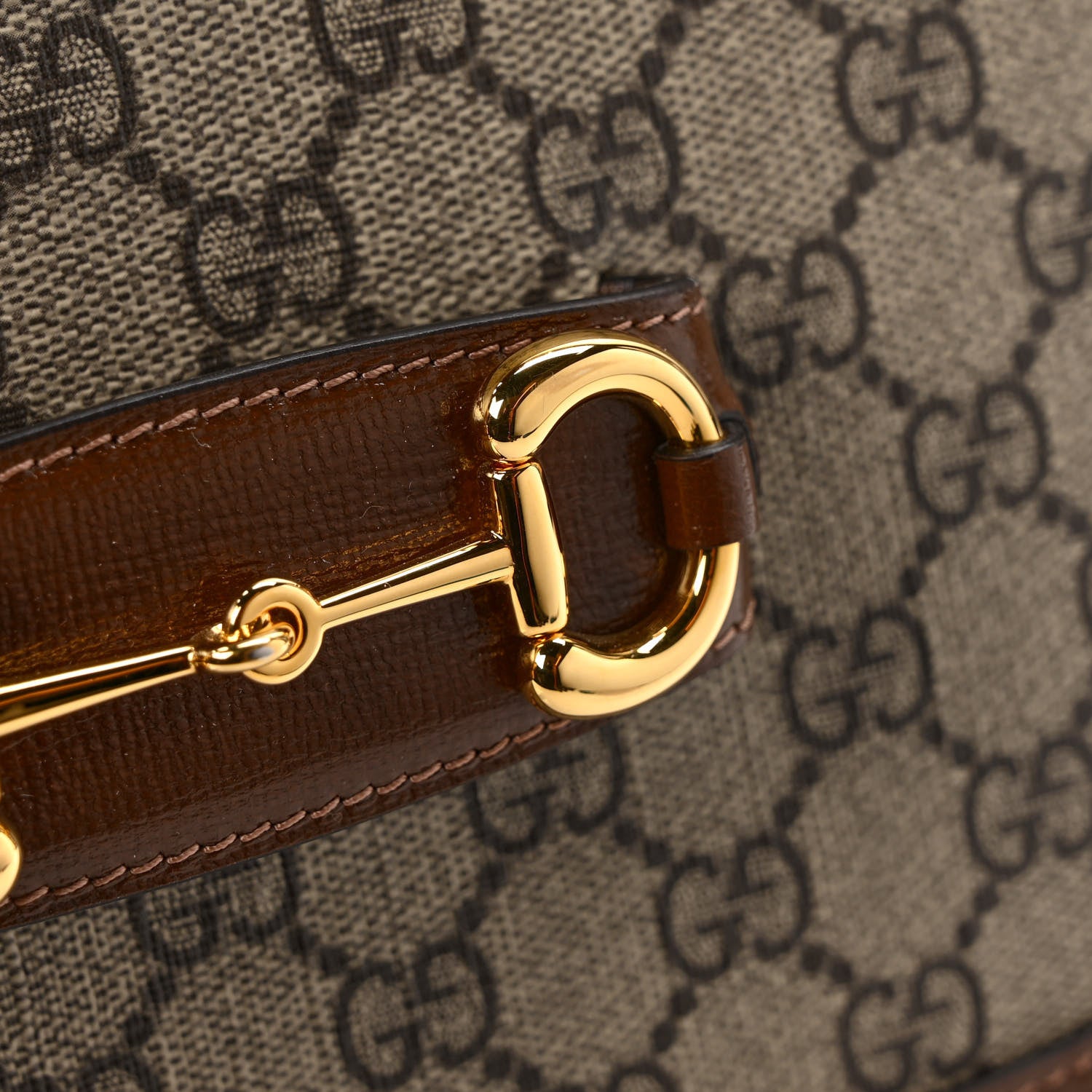 Gucci GG Supreme Monogram Horsebit 1955 Shoulder Bag Beige Brown Sugar 11 of 12