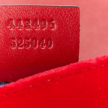Gucci Velvet Matelasse Medium GG Marmont Shoulder Bag Hibiscus Red 7 of 10