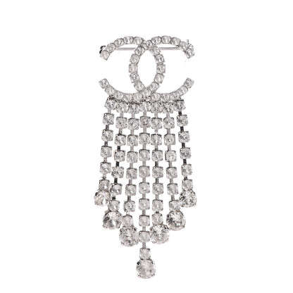 Chanel Crystal Fringe CC Brooch Silver 1 of 5