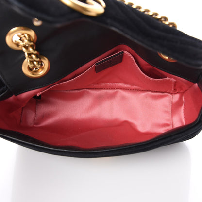 Gucci Velvet Matelasse Mini GG Marmont Shoulder Bag Black 5 of 8