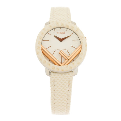 Fendi Stainless Steel Calfskin 28mm Run Away Quartz Watch Ivory 1 of 5