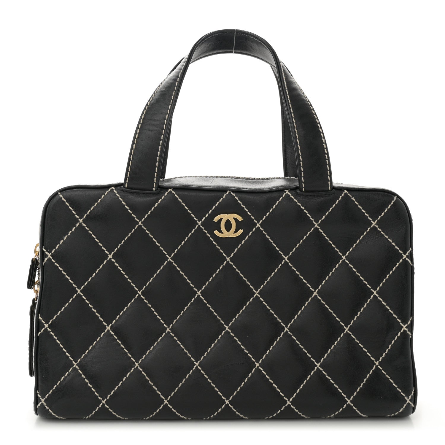 Chanel Calfskin Contrast Stitch Surpique Bowler Black 1 of 14
