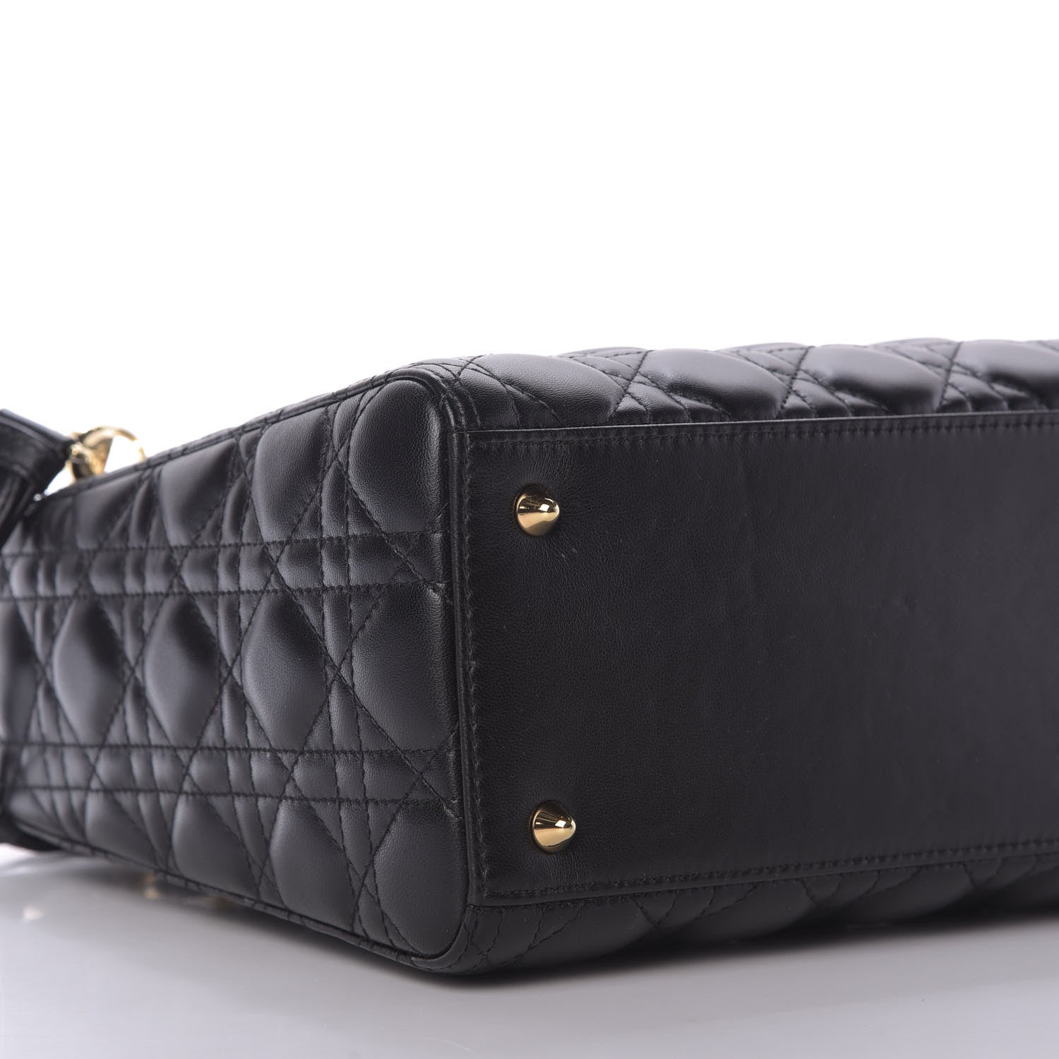Christian Dior Lambskin Cannage Medium Lady Dior Black 6 of 10