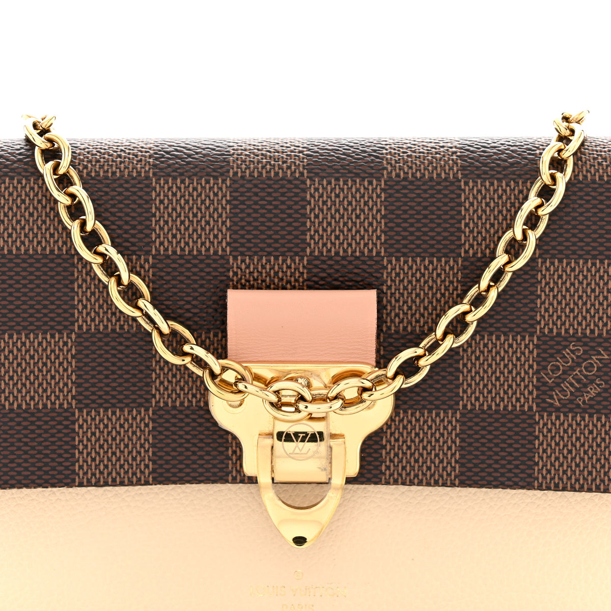 Louis Vuitton Damier Ebene Vavin Chain Wallet Creme 7 of 10