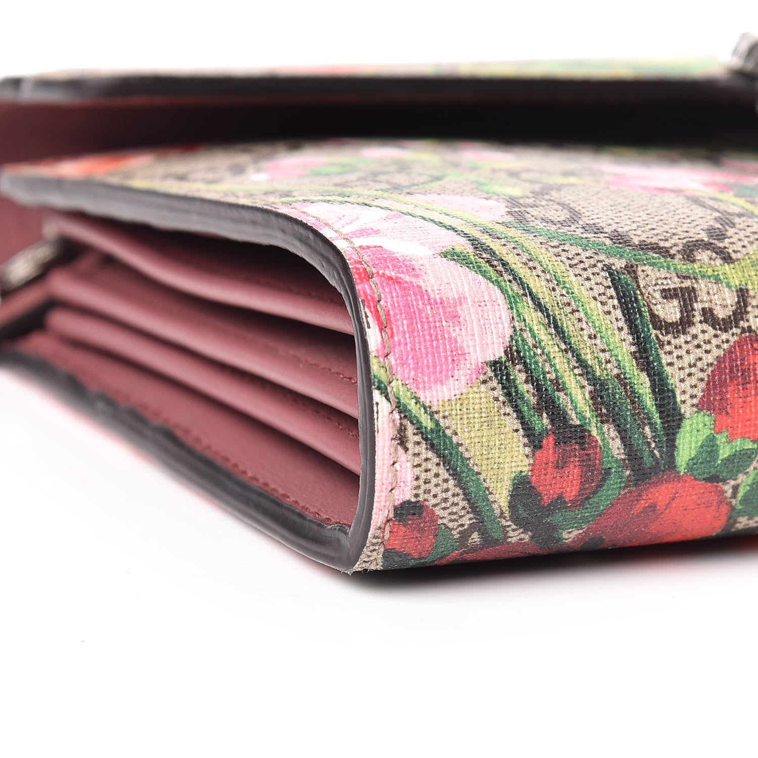 Gucci GG Supreme Monogram Blooms Mini Dionysus Chain Wallet Beige Multicolor Dry Rose 9 of 10