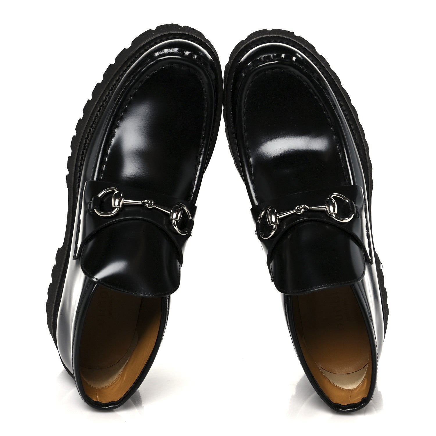 Gucci Cordovan Lux Womens Horsebit Platform Ankle Boots 38 Black 2 of 10