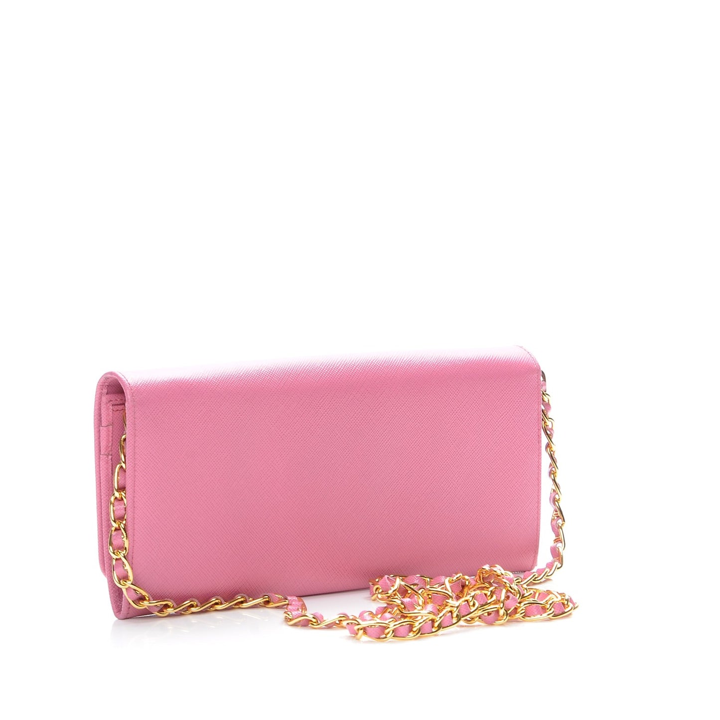 Saffiano Metal Oro Chain Wallet Begonia