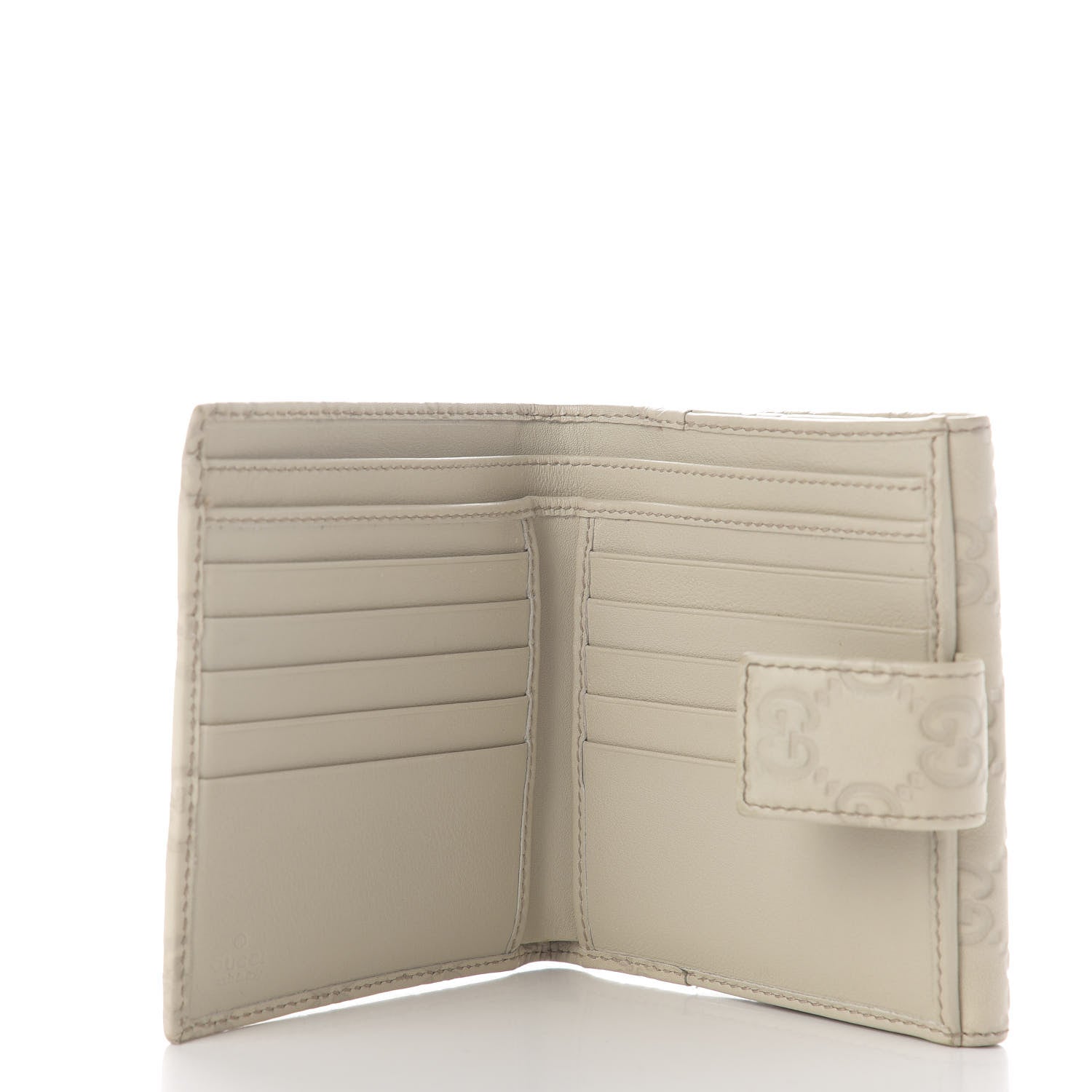 Gucci Guccissima Lovely Heart French Flap Wallet White 5 of 10