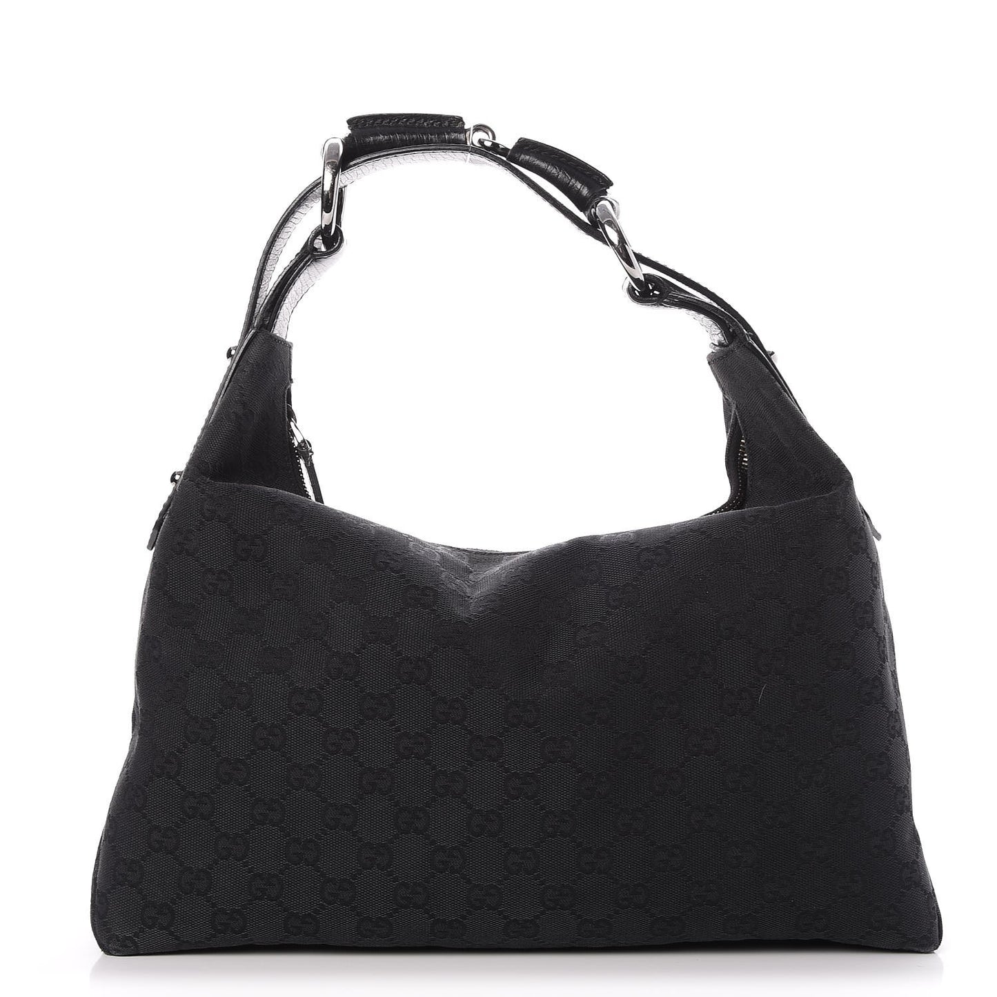 Monogram Medium Horsebit Chain Hobo Black