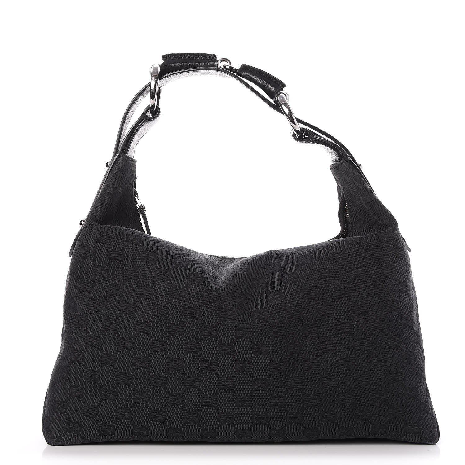 Gucci Monogram Medium Horsebit Chain Hobo Black 1 of 7