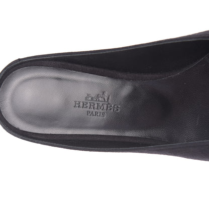 Hermes Suede Goatskin Rhinestone Roxane Mules 36.5 Black 8 of 11