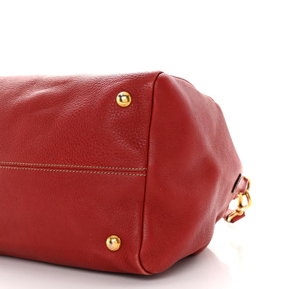Prada Vitello Daino Top Handle Shoulder Bag Rosso 11 of 15