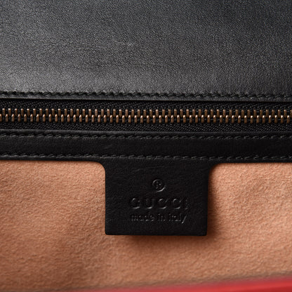 Gucci Calfskin Bamboo Trapuntata Queen Margaret Top Handle Bag Blue Agata Hibiscus Red Mystic White Sugar Pink 8 of 10