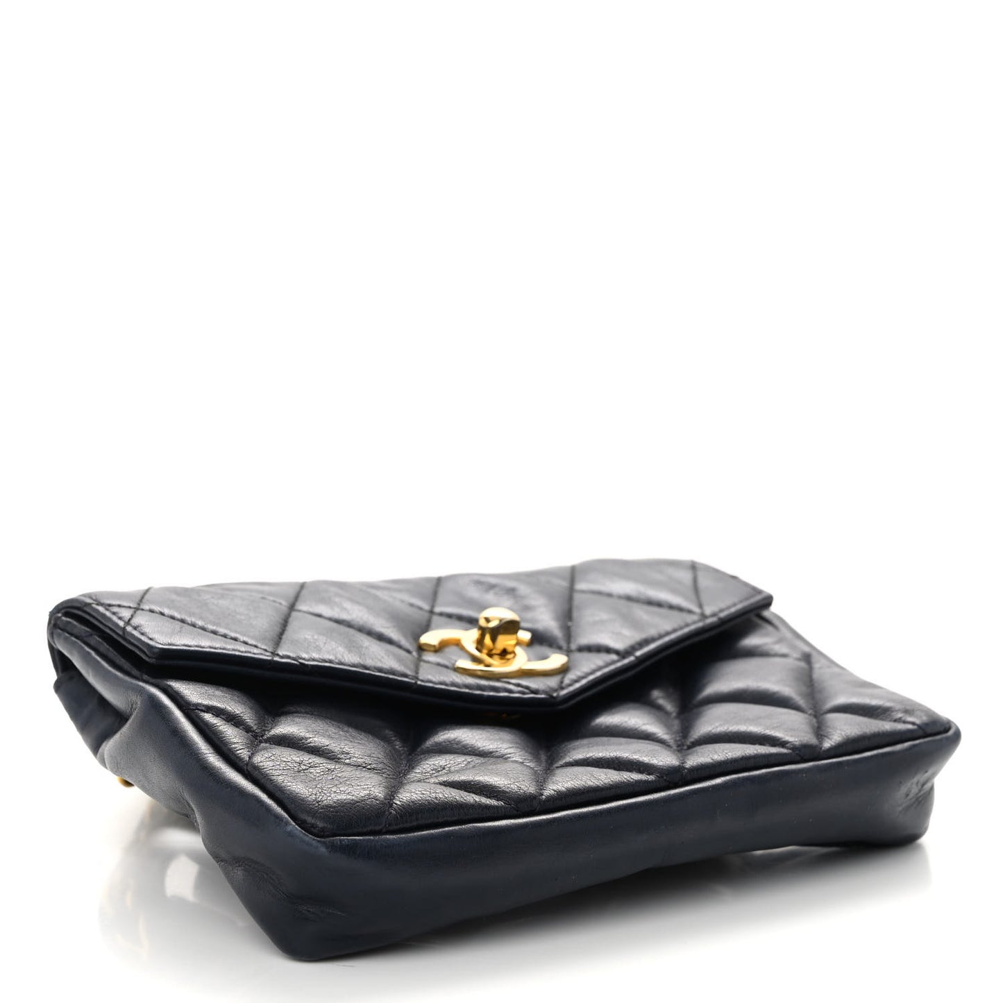 Lambskin Quilted Flap Waist Belt Bag 70 28 Blue
