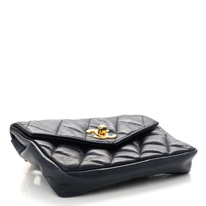 Chanel Lambskin Quilted Flap Waist Belt Bag 70 28 Blue 4 of 11