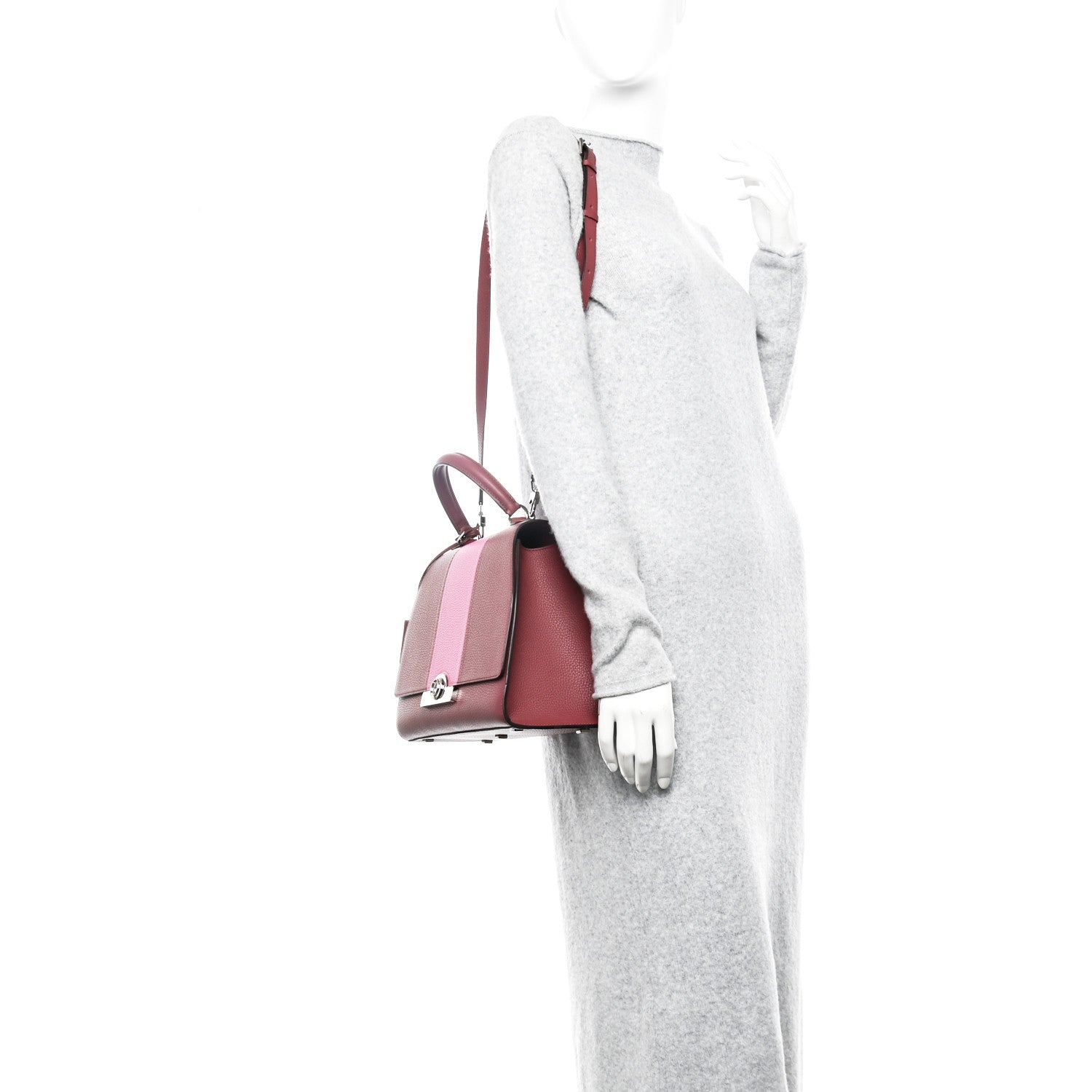 Moynat Taurillon Blush Rejane MM Plum Bougainvillea 2 of 10