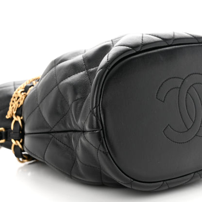 Chanel Lambskin Quilted Fancy Jewel Bucket Drawstring Bag Black 9 of 11