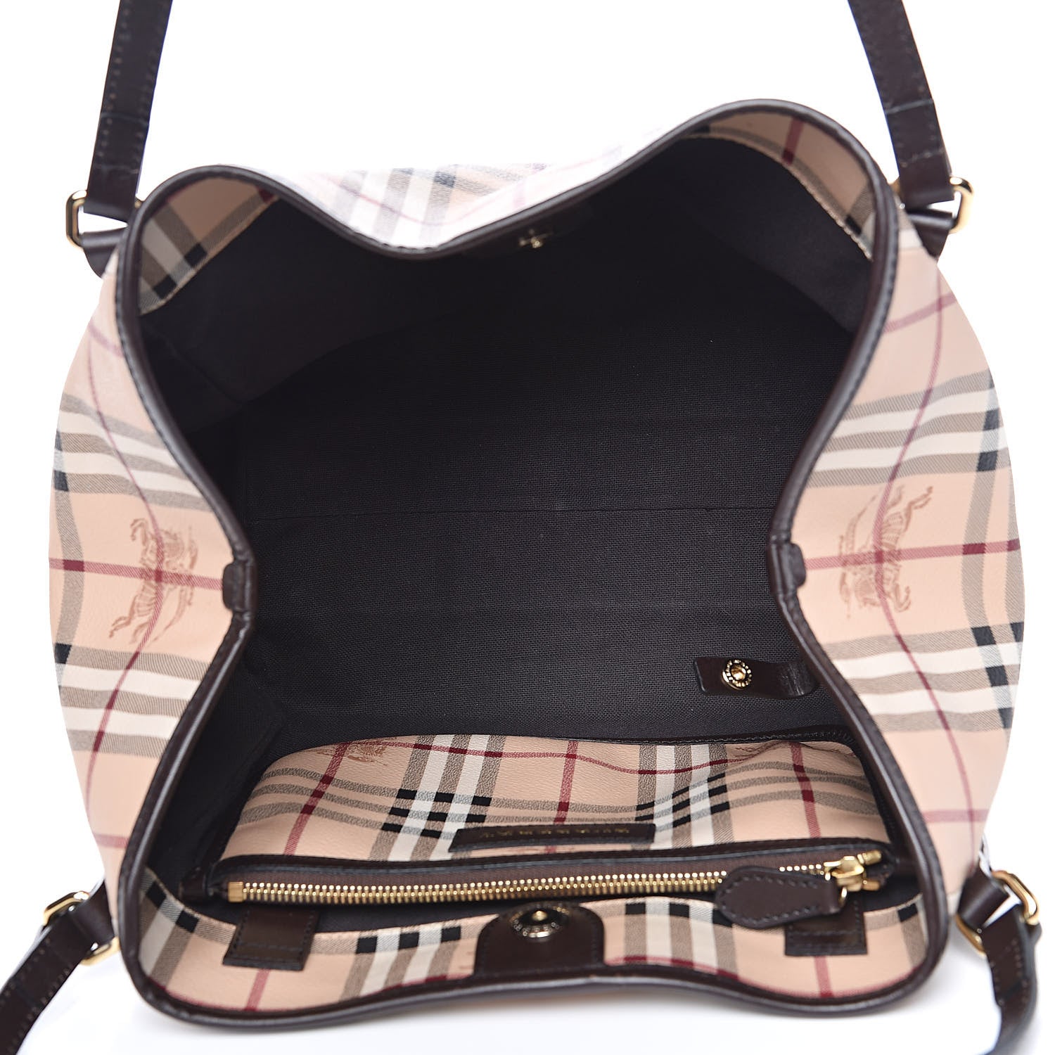 Burberry Haymarket Check Small Canterbury Tote Chocolate 5 of 13