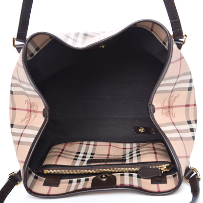 Burberry Haymarket Check Small Canterbury Tote Chocolate 5 of 13