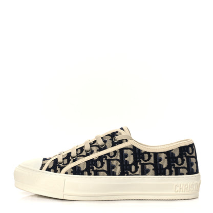 Christian Dior Canvas Oblique Walk'N'Dior Low Top Sneakers 37 Deep Blue 1 of 8