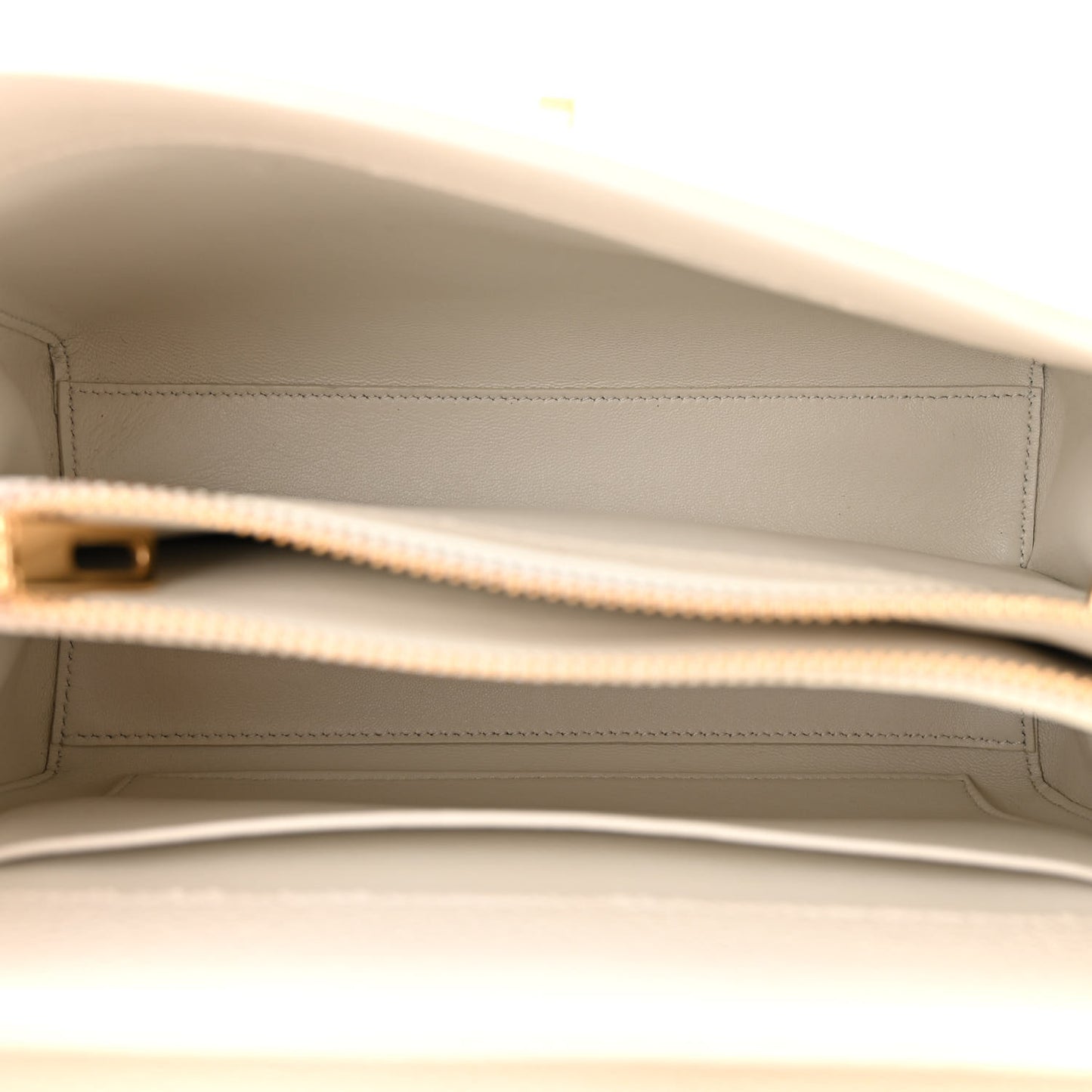 Grained Calfskin Small 16 Top Handle Bag White