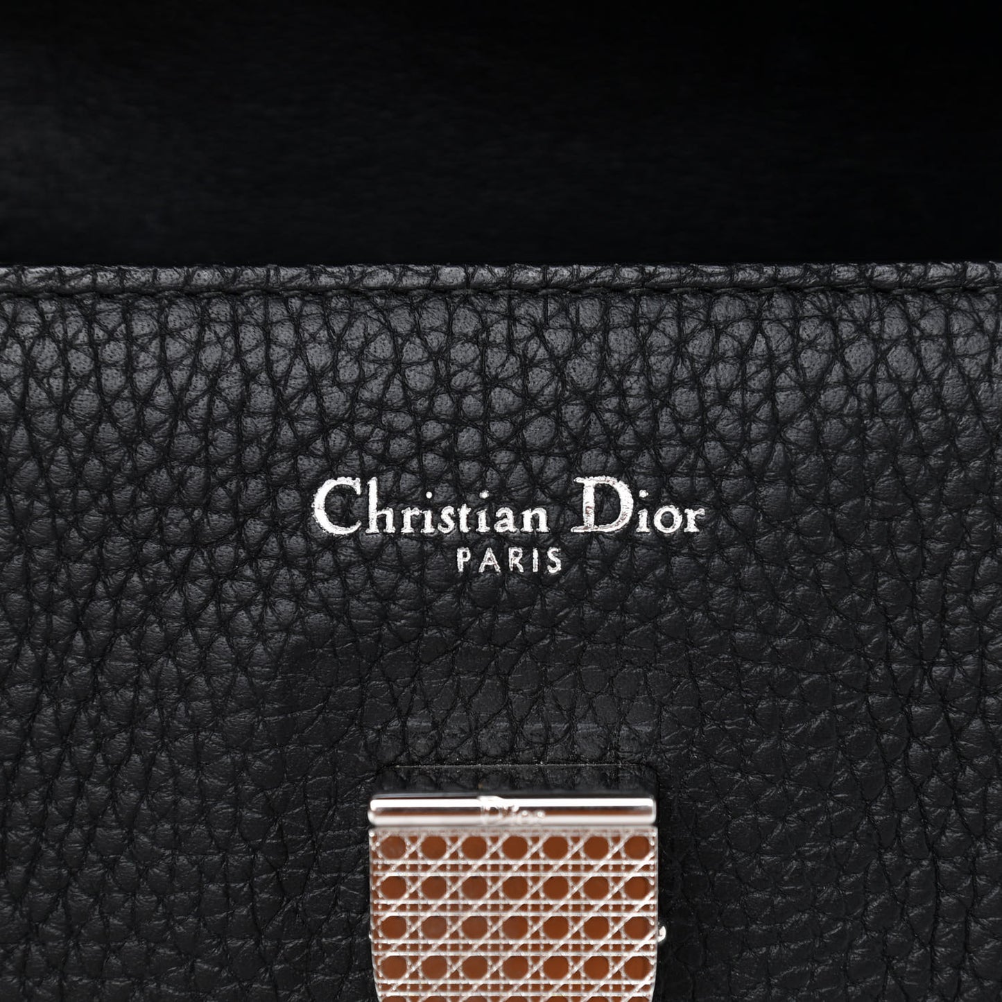Grained Calfskin Medium Diorever Flap Black