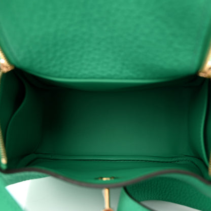 Hermes Taurillon Clemence Mini Lindy 20 Menthe 5 of 10