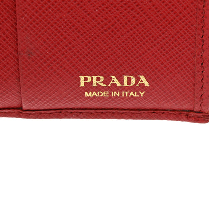 Prada Saffiano Zip Top Compact Wallet Fuoco 6 of 12
