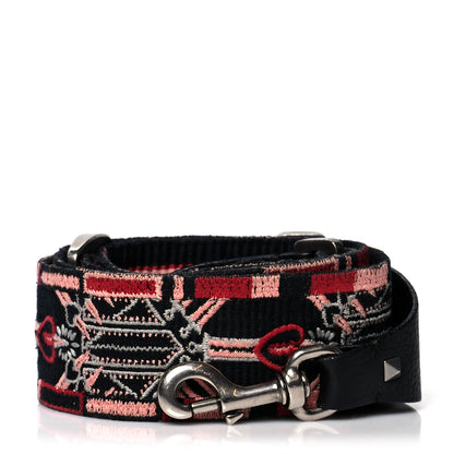 Valentino Garavani Canvas Loveblade Embroidered Rockstud Guitar Strap Multicolor 1 of 3