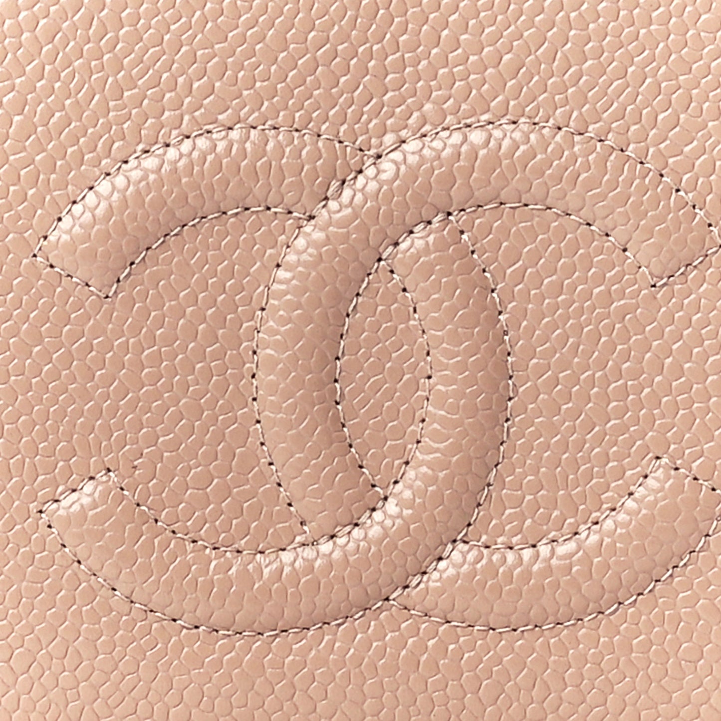 Caviar Large Timeless CC Zip Around Wallet Beige
