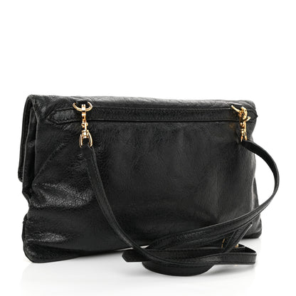 Balenciaga Agneau Giant 12 Gold Hardware Envelope Strap Clutch Black 4 of 10