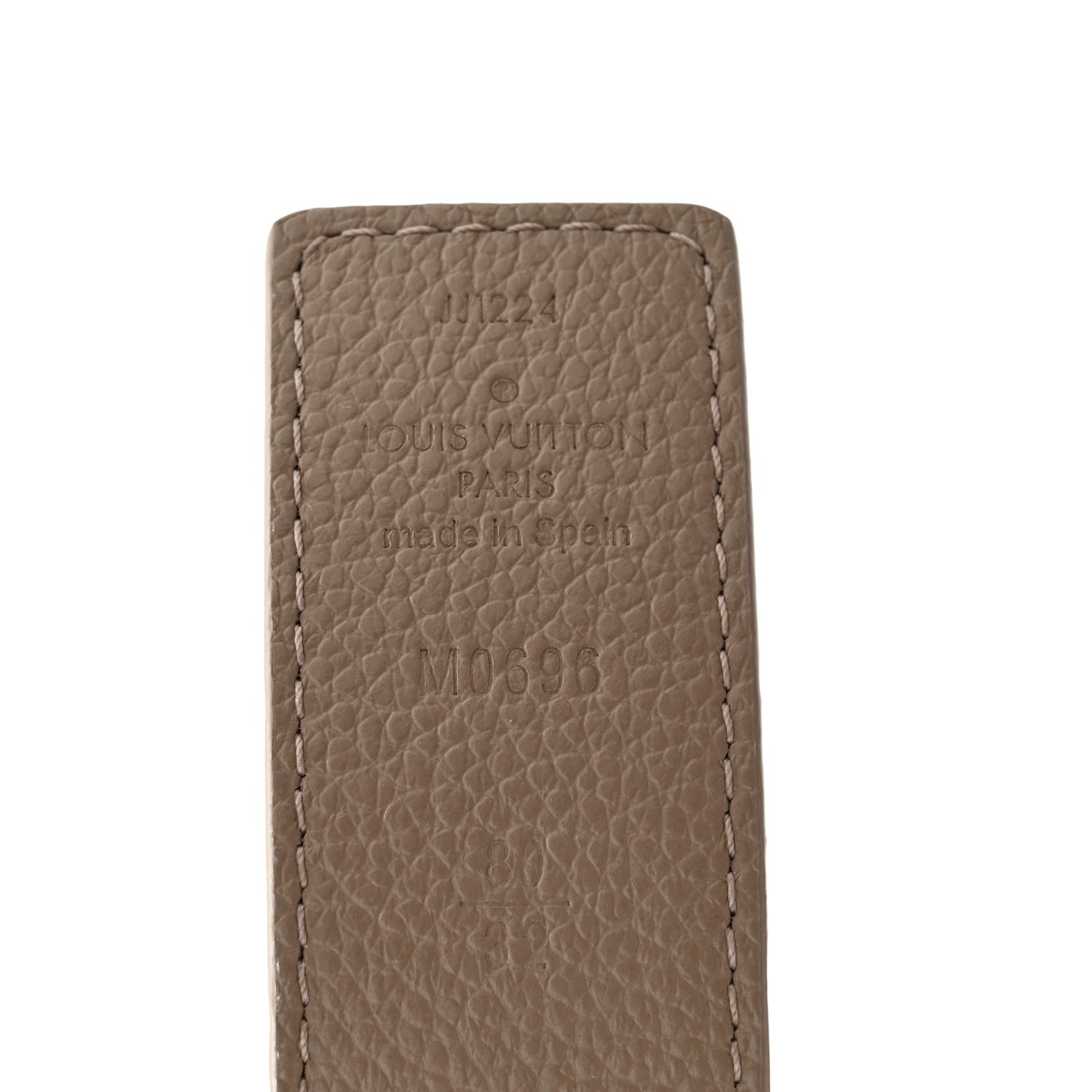 Calfskin Monogram 30mm LV Initiales Reversible Belt 80 32 Beige